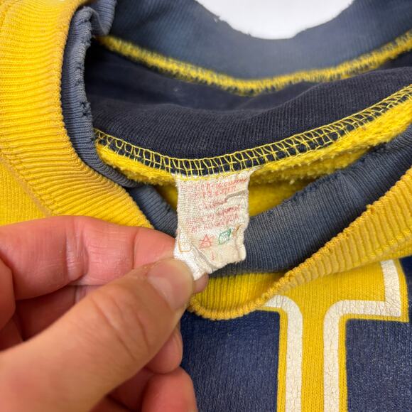 Vintage University of Michigan Spellout Sweatshirt Calhoun Crewneck 80s 90s - Picture 5 of 13